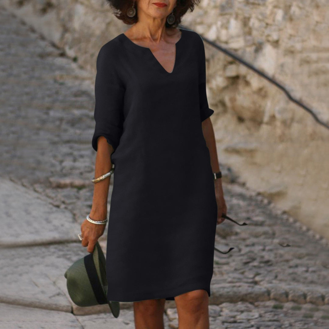Women’s Midi Summer Dress with Simple Design