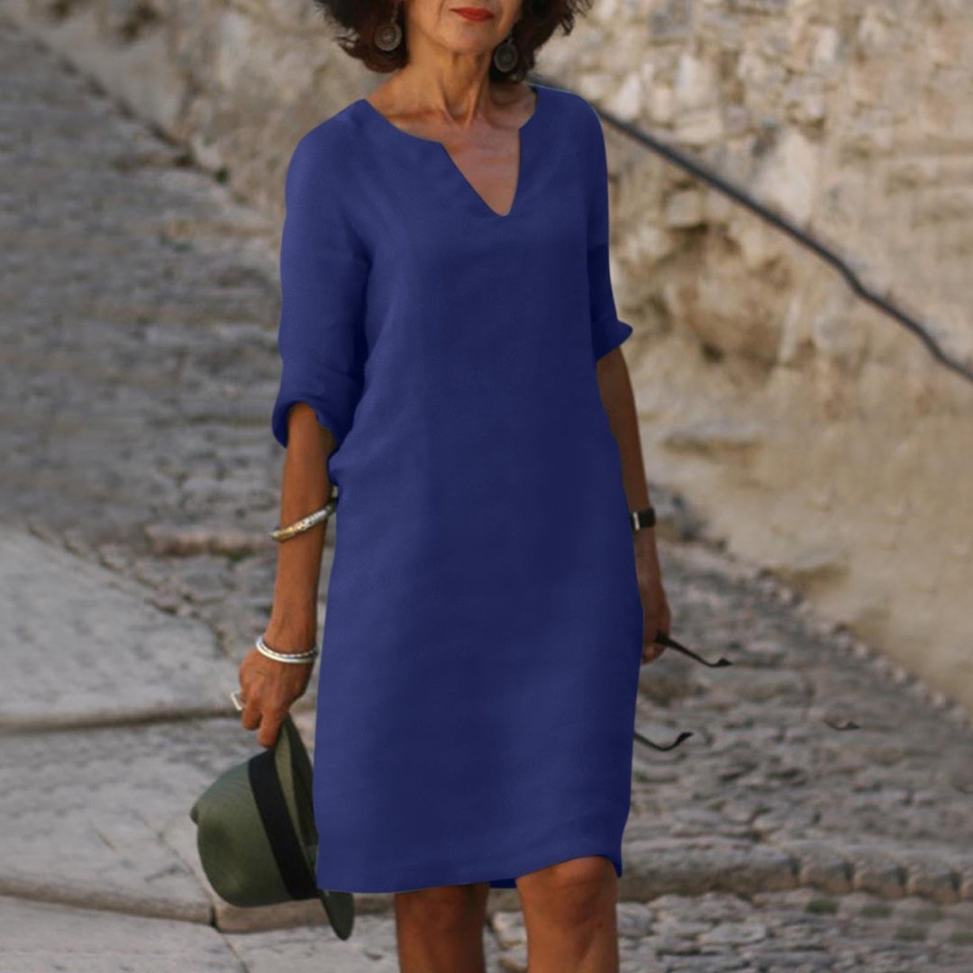 Women’s Midi Summer Dress with Simple Design
