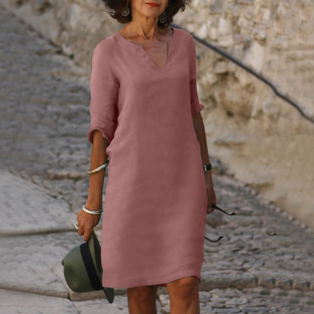 Women’s Midi Summer Dress with Simple Design