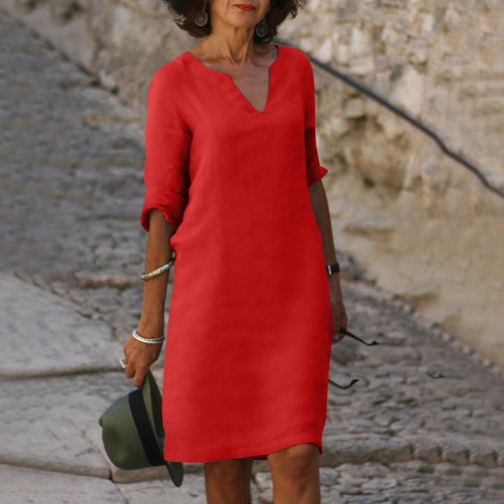 Women’s Midi Summer Dress with Simple Design