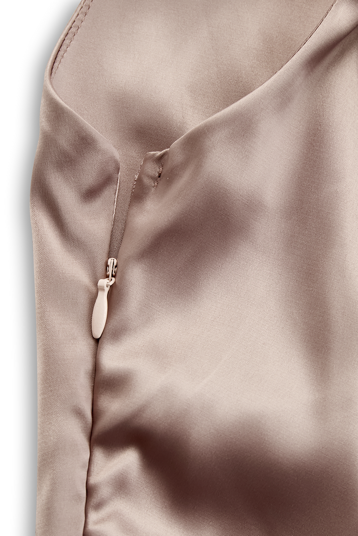Women's Satin One-Shoulder Gown maxi Dress with Asymmetrical Design