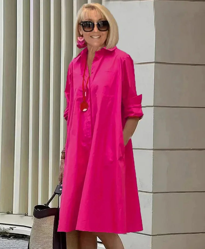 Women’s Shirt Dress with Chic Cut and Flowing Design