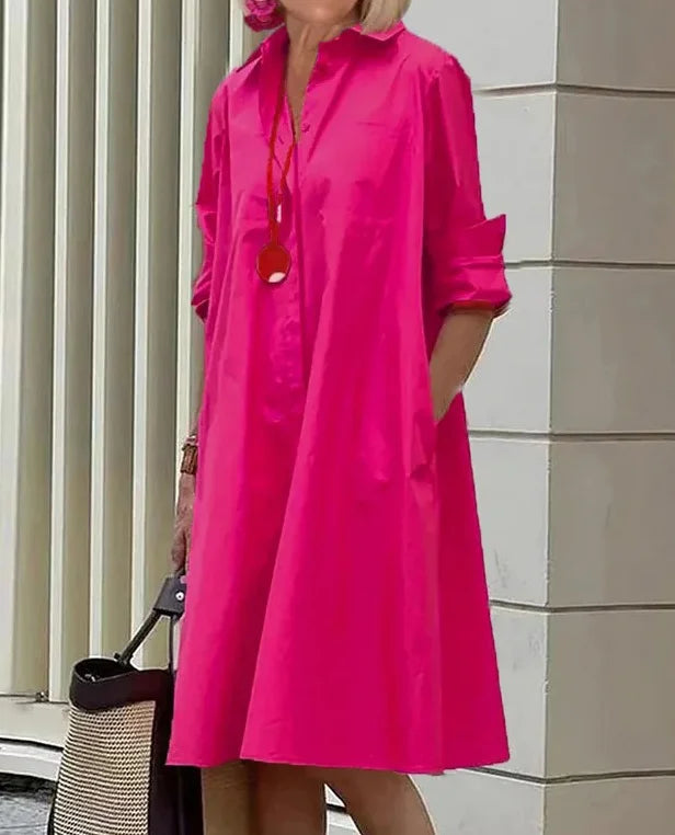 Women’s Shirt Dress with Chic Cut and Flowing Design