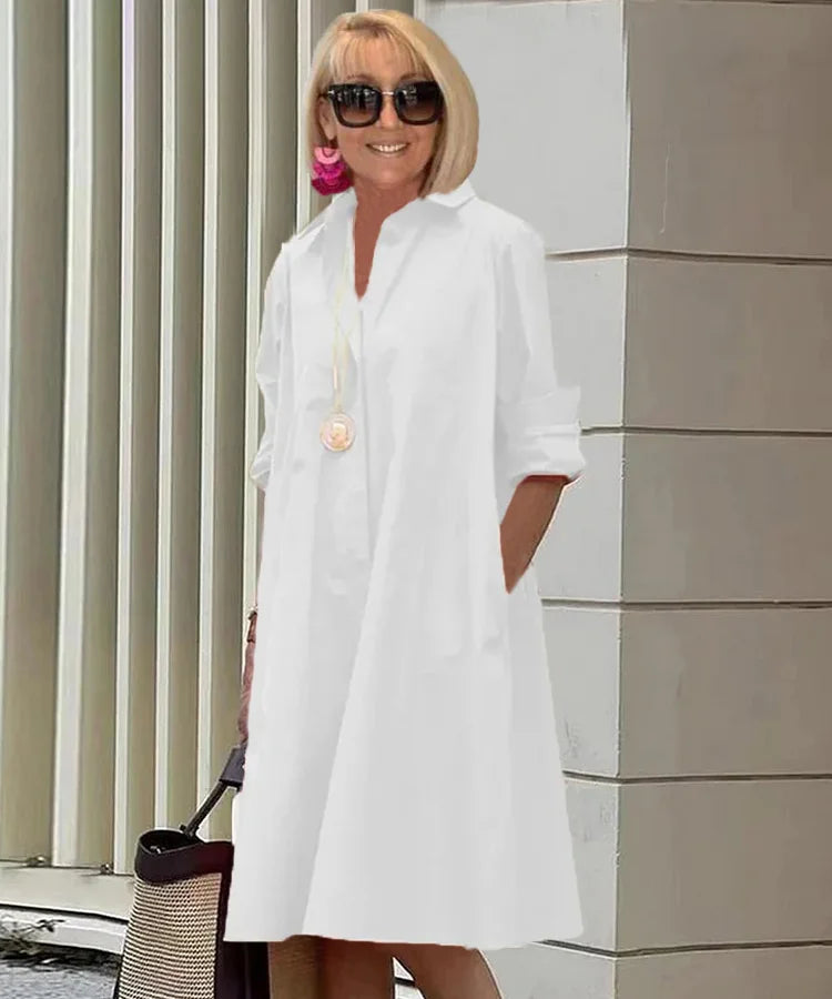 Women’s Shirt Dress with Chic Cut and Flowing Design