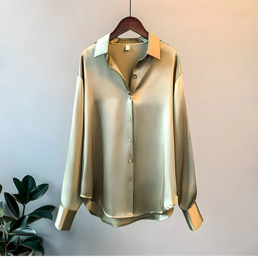 Women’s Shirt with Long Sleeves and Button Closure