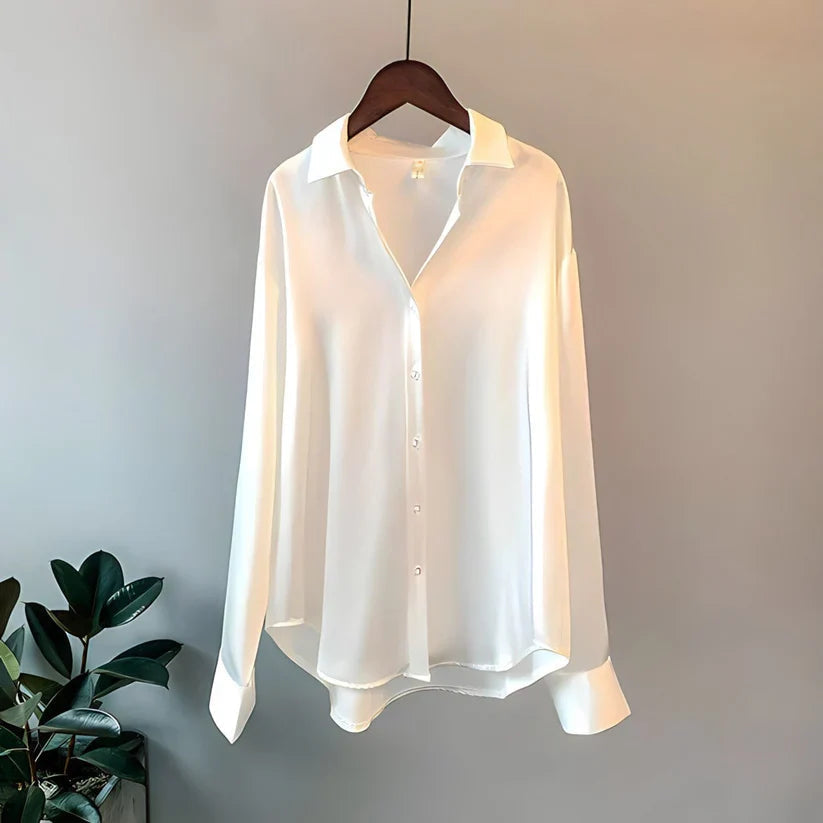 Women’s Shirt with Long Sleeves and Button Closure