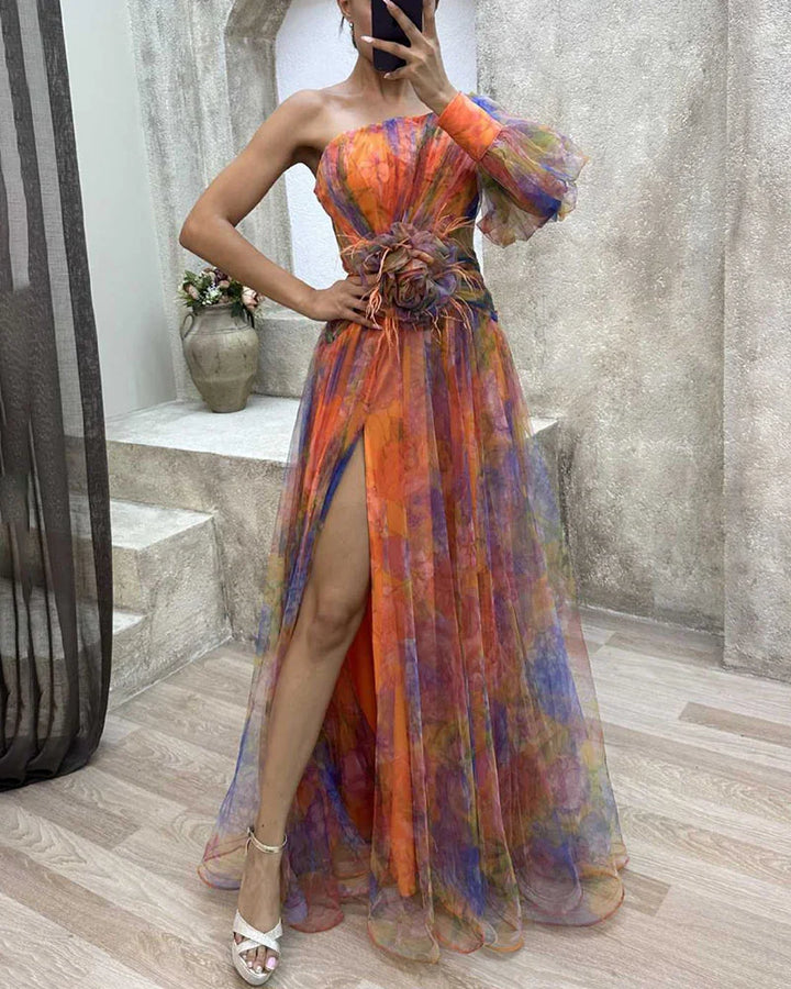 Women’s Summer Dress with Fitted Cut and Flared Skirt
