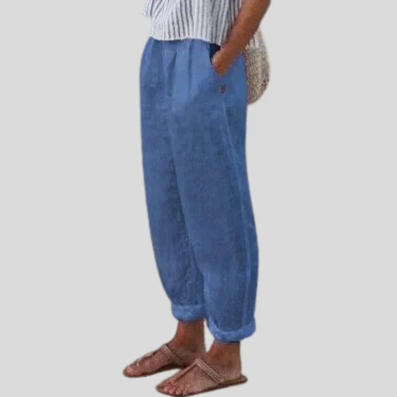 Women’s Trousers with Side Pockets and Button Closure