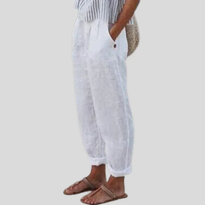 Women’s Trousers with Side Pockets and Button Closure