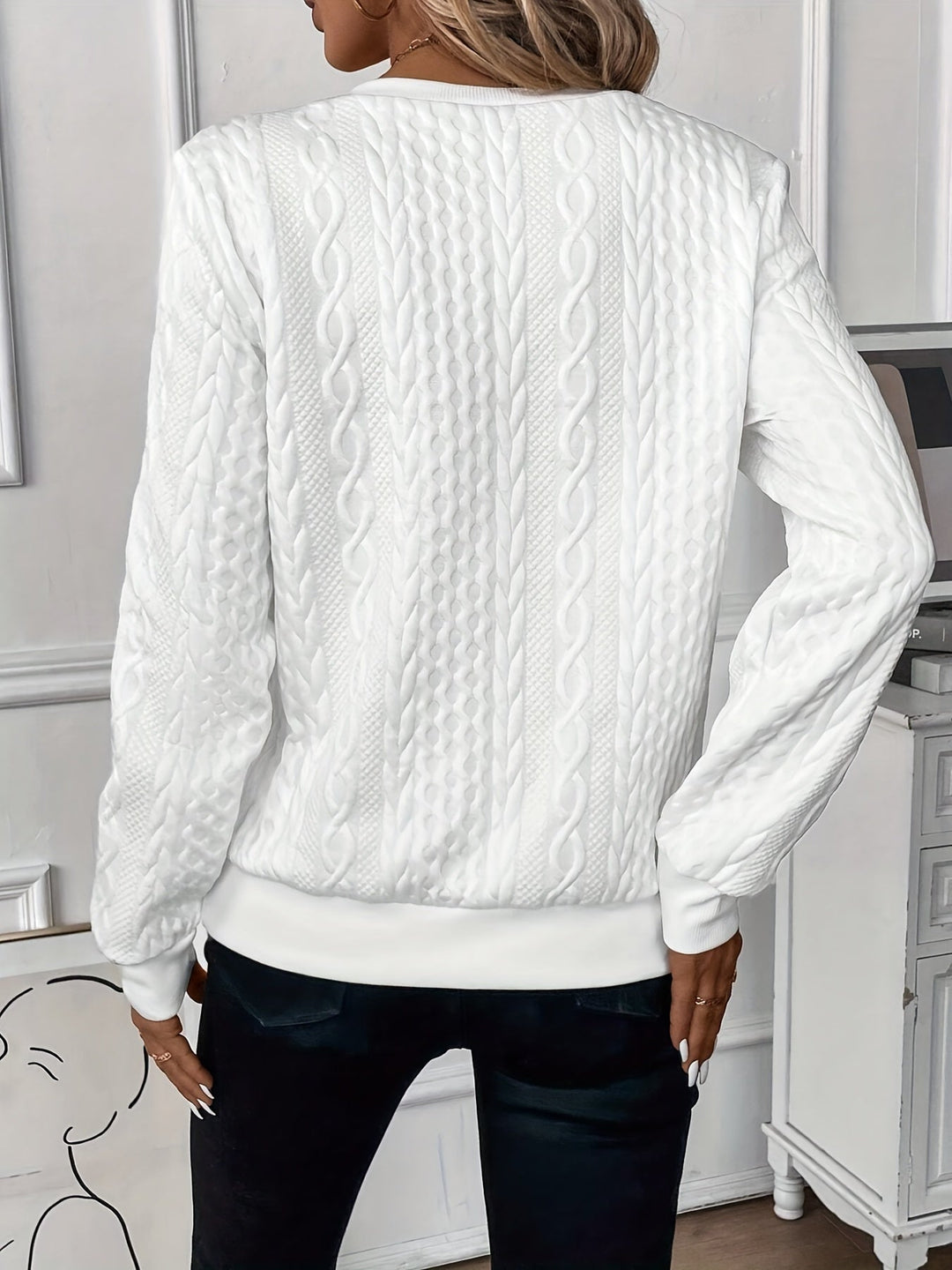 Women’s Zip-Up Jumper with Long Sleeves and Front Zip