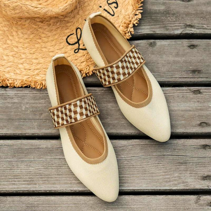 Ophelia | Women's Checkered Strap Mary Jane Flats