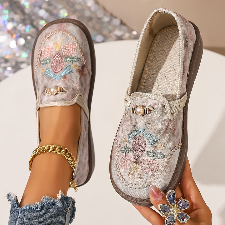 Willow | Women's Embroidered Floral Loafers