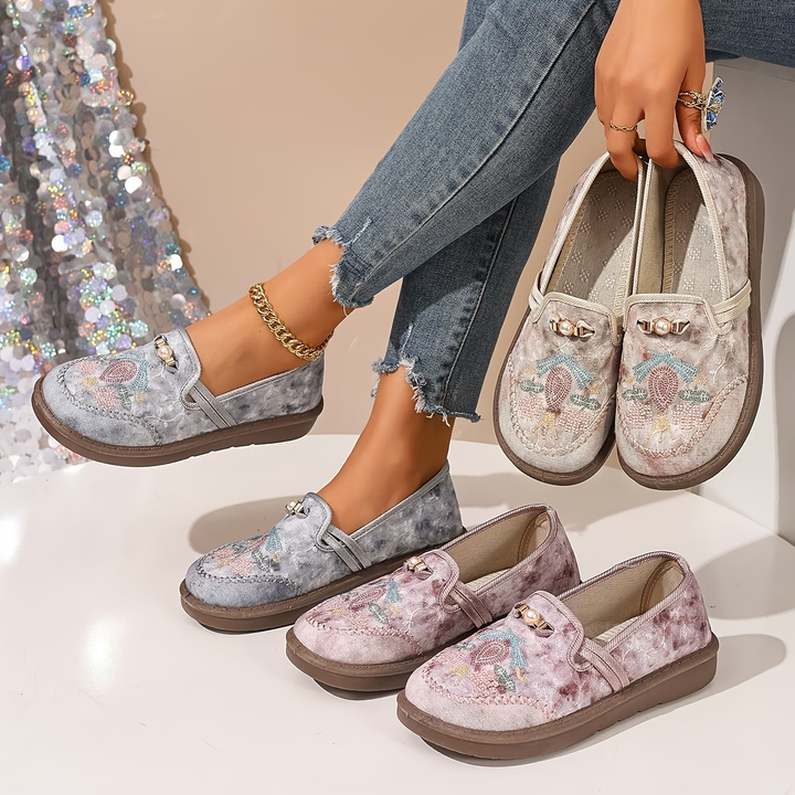 Willow | Women's Embroidered Floral Loafers